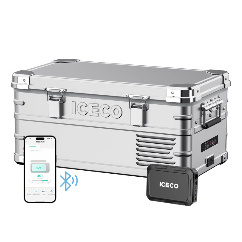 ICECO APL20 Aluminum Single Zone 21QT Portable Cooler Silver