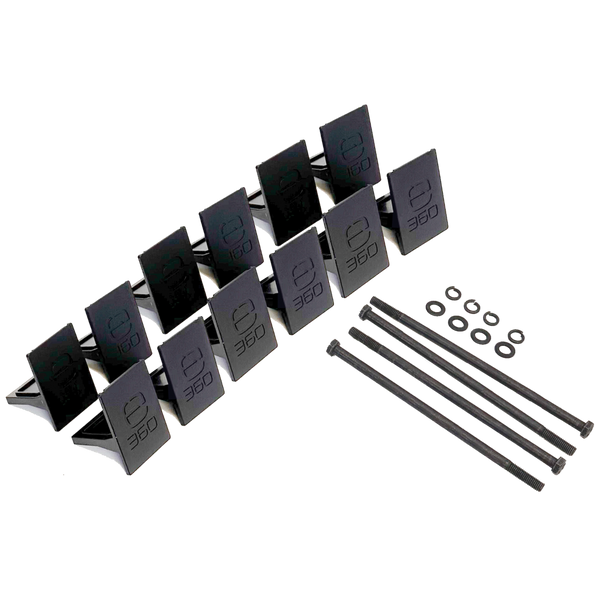 E360 EX2 4-Battery Tie Down Add-On Kit. Compatible with EX2 Edge series batteries. An EX2 base mounting kit is required for any Add-On kit. [A]