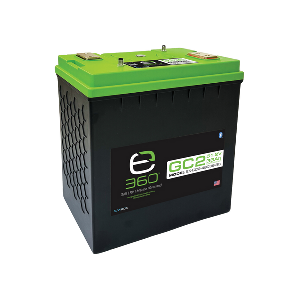 E360 51.2V 36Ah GC2 LiFePO4 Deep Cycle Battery. Includes Bluetooth and CAN Bus. [A]