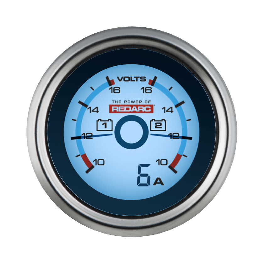 REDARC Dual Voltage 52mm Gauge with optional current display