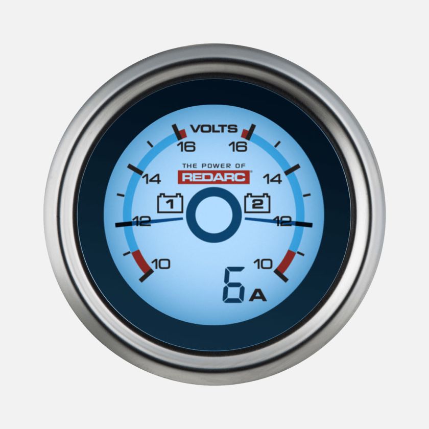 REDARC Dual Voltage 52mm Gauge with optional current display [A]