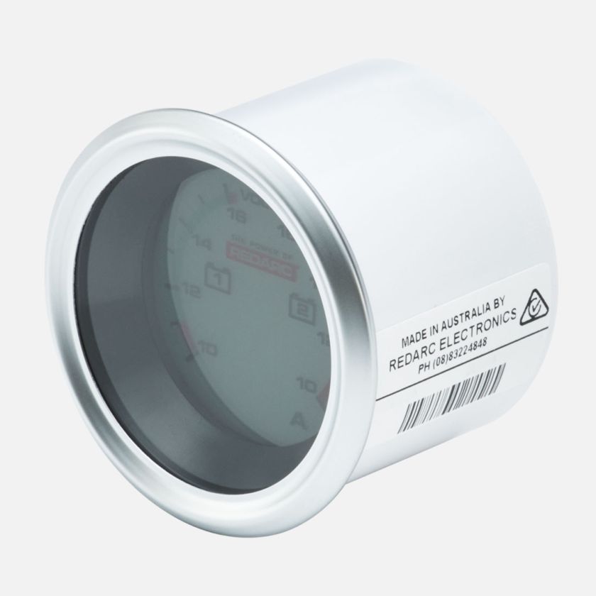 REDARC Dual Voltage 52mm Gauge with optional current display [A]