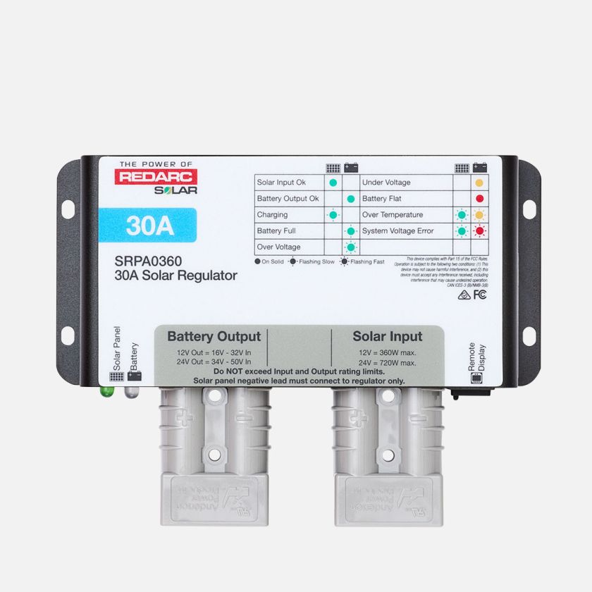 REDARC 30 AMP SOLAR REGULATOR - ANDERSON CONNECT [A]